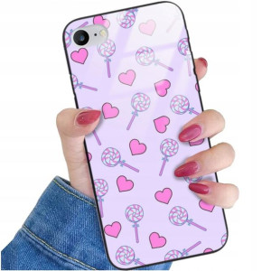 Etui Glass do iPHONE SE2/ SE3 Case Słodkie Wzory