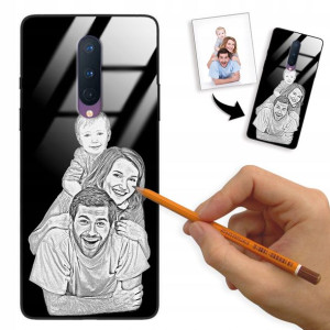 Etui Glass do ONEPLUS 8 Szkic Rysunek Własne Foto