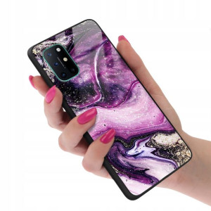 Etui Glass do ONEPLUS 8T Case Pink Rose Gold Wzory