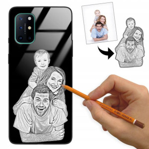 Etui Glass do ONEPLUS 8T Szkic Rysunek Własne Foto
