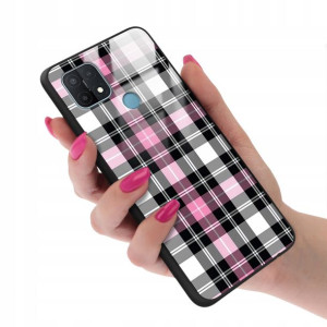 Etui GLASS do OPPO A15s Case Kratka Pattern Wzory
