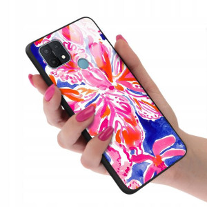 Etui Glass do OPPO A15s Kwiaty Wiosenne Top Wzory
