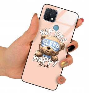 Etui Glass do OPPO A15s Obudowa Misie Teddy Wzory