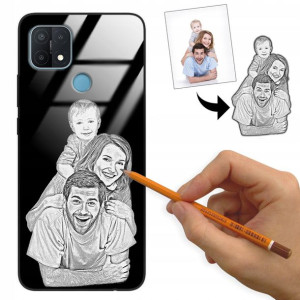 Etui Glass do OPPO A35 Szkic Rysunek Własne Foto
