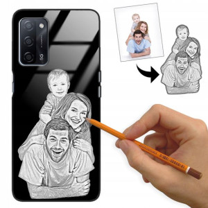 Etui Glass do OPPO A55 Szkic Rysunek Własne Foto