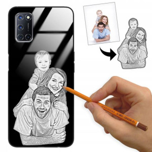 Etui Glass do OPPO A72 Szkic Rysunek Własne Foto