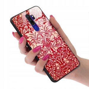 Etui Glass do OPPO A9 2020 Kwiaty Flower Top Wzory