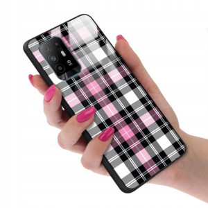 Etui GLASS do OPPO A95 4G Kratka Pattern Top Wzory