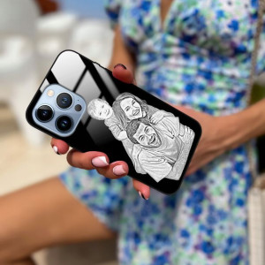 Etui Glass do OPPO F17 Szkic Rysunek Własne Foto