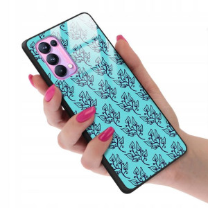 Etui GLASS do OPPO RENO 5 PRO Kwiaty Wiosna Wzory