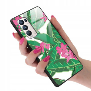 Etui GLASS do OPPO RENO 5 PRO PLUS Kwiatowe Wzory