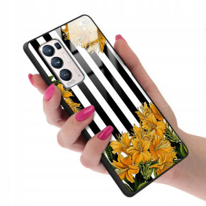 Etui Glass do OPPO RENO 5 PRO PLUS Kwiaty Wzory