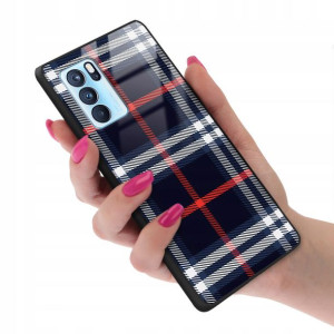 Etui GLASS do OPPO RENO 6 Kratka Pattern Top Wzory