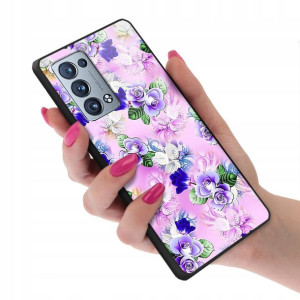 Etui Glass do OPPO RENO 6 PRO PLUS Kwiaty Wzory