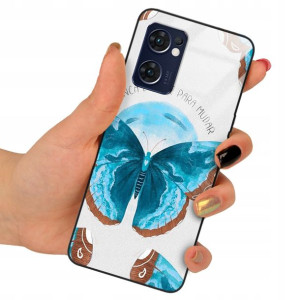 Etui Glass do OPPO RENO 7 5G Motyle Case Top Wzory