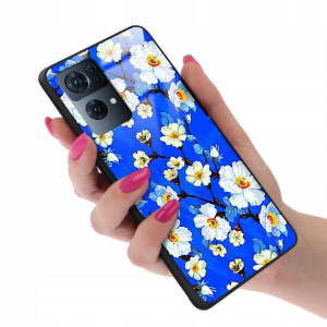 Etui Glass do OPPO RENO 7 PRO 5G Kwiaty Top Wzory
