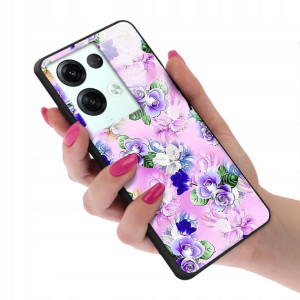 Etui Glass do OPPO RENO 8 5G Kwiaty Flower Wzory