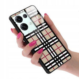 Etui GLASS do OPPO RENO 8 Kratka Pattern Top Wzory