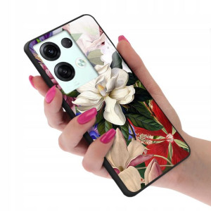 Etui Glass do OPPO RENO 8 Kwiatowe Aesthetic Wzory