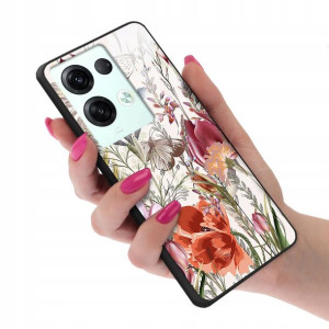 Etui Glass do OPPO RENO 8 PRO Kwiatowe Top Wzory