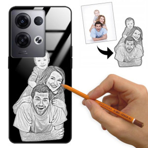 Etui Glass do OPPO RENO 8 PRO PLUS Szkic Rysunek