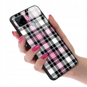 Etui GLASS do REALME C15 Kratka Pattern Top Wzory