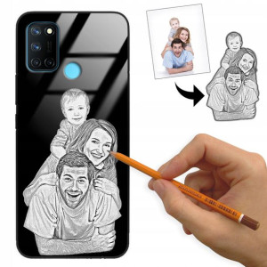 Etui Glass do REALME C17 Szkic Rysunek Własne Foto