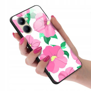 Etui Glass do REALME C33 Kwiatowe Spring Top Wzory