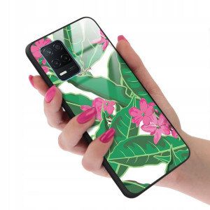 Etui GLASS do REALME V13 5G Kwiaty Wiosenne Wzory