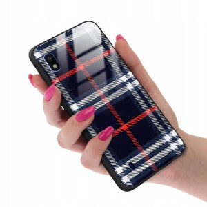 Etui GLASS do SAMSUNG A10 Kratka Pattern Top Wzory