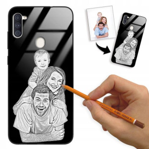 Etui Glass do SAMSUNG A11 Rysunek Własne Zdjęcie