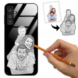 Etui Glass do SAMSUNG A14 5G Szkic Rysunek Foto