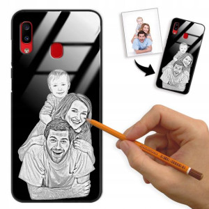 Etui Glass do SAMSUNG A20 Rysunek Własne Zdjęcie