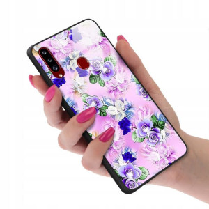 Etui Glass do SAMSUNG A20S Kwiaty Flower Top Wzory