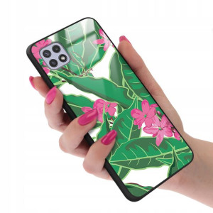 Etui GLASS do SAMSUNG A22 5G Kwiaty Wiosenne Wzory