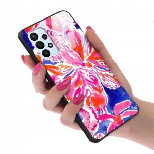 Etui Glass do SAMSUNG A23 4G Kwiaty Wiosenne Wzory