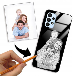 Etui Glass do SAMSUNG A23 5G Szkic Rysunek Foto