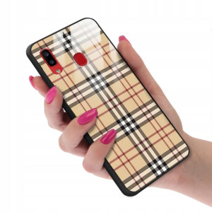 Etui GLASS do SAMSUNG A30 Kratka Pattern Top Wzory