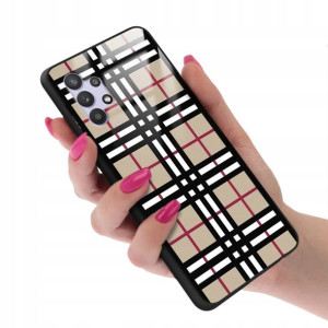 Etui GLASS do SAMSUNG A32 4G Kratka Pattern Wzory