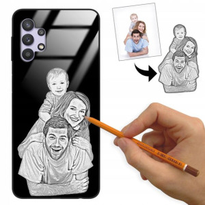 Etui Glass do SAMSUNG A32 4G Rysunek Własne Foto