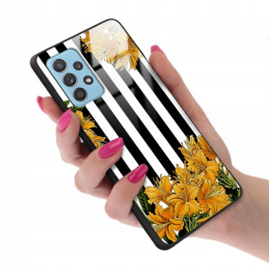Etui Glass do SAMSUNG A33 5G Kwiaty Wiosenne Wzory