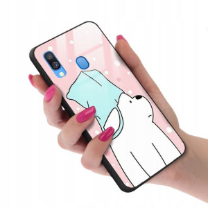 Etui Glass do SAMSUNG A40 Case We Bare Bears Wzory