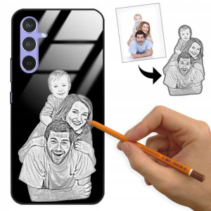 Etui Glass do SAMSUNG A54 5G Szkic Rysunek Foto