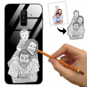 Etui Glass do SAMSUNG A6 PLUS 2018 Szkic Rysunek