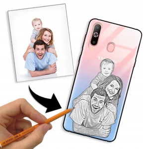 Etui Glass do SAMSUNG A60 Rysunek Własne Zdjęcie