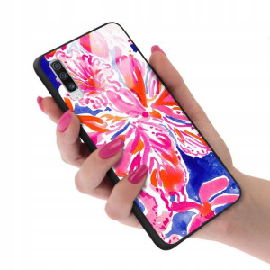 Etui Glass do SAMSUNG A70 Kwiaty Flower Top Wzory