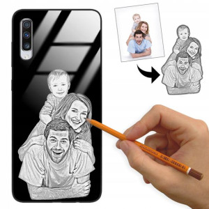 Etui Glass do SAMSUNG A70S Rysunek Własne Zdjęcie