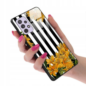 Etui Glass do SAMSUNG A72 5G Kwiaty Wiosenne Wzory