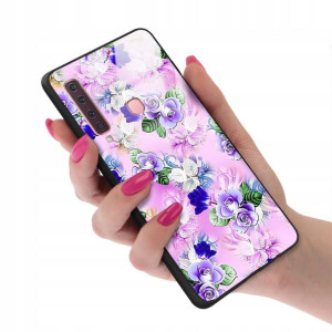 Etui Glass do SAMSUNG A9 2018 Kwiaty Flower Wzory