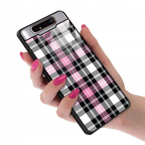 Etui GLASS do SAMSUNG A90 Kratka Pattern Top Wzory